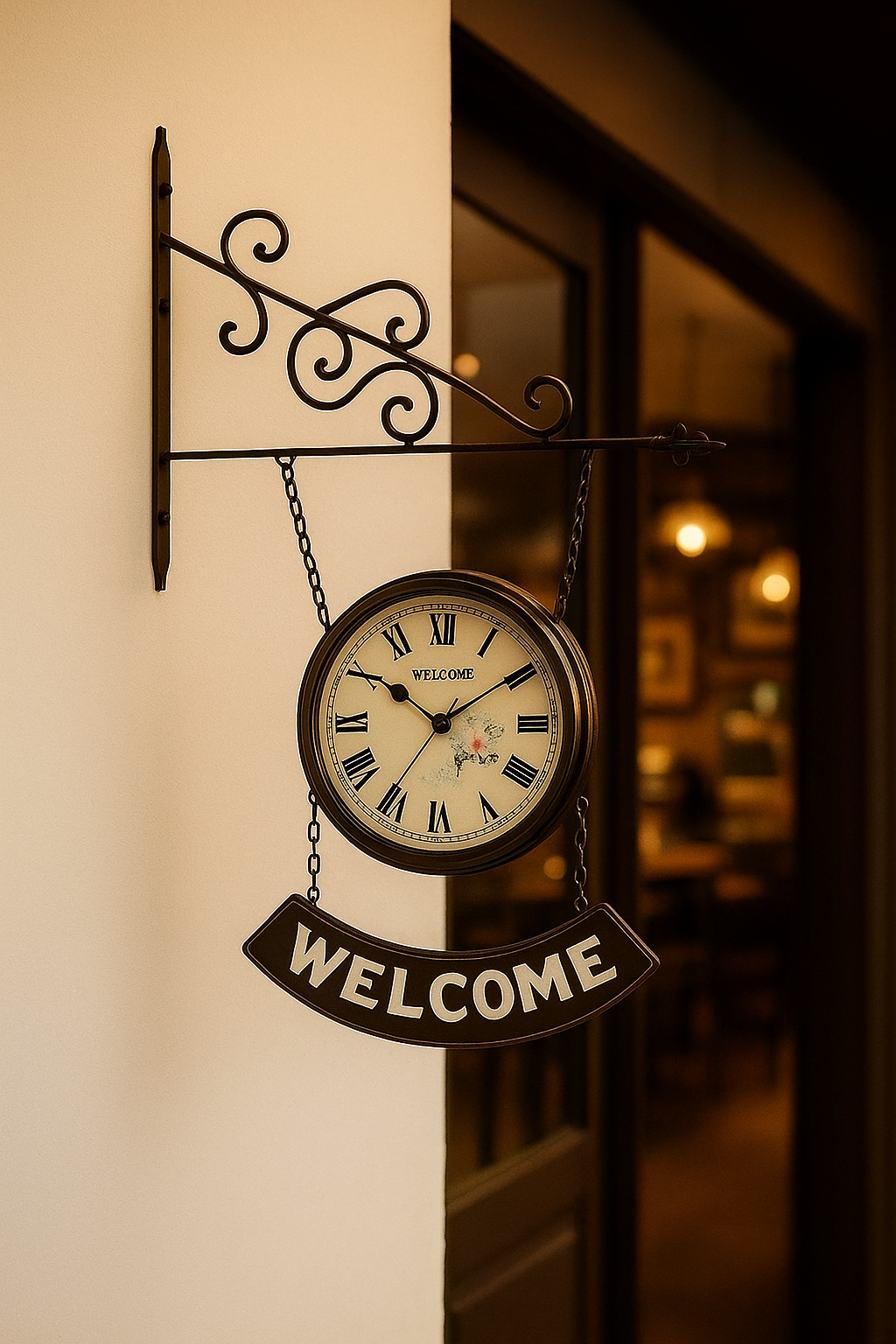 Horloge Murale Extérieure « WELCOME »