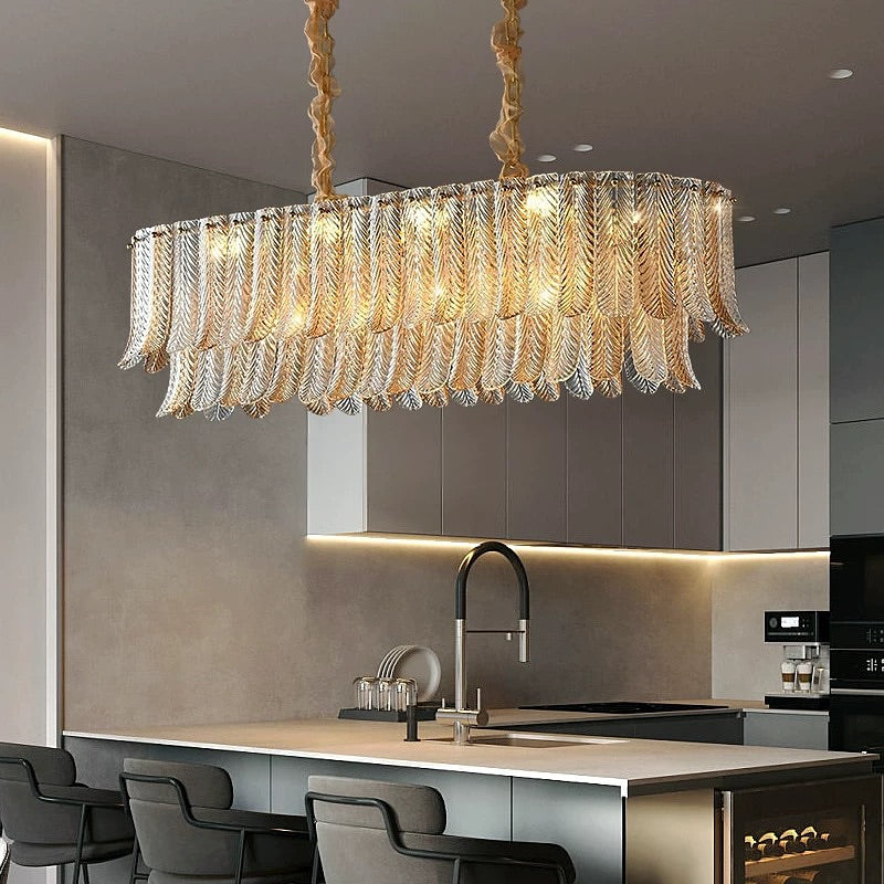 NOBELIUM - Lustre ovale en cristal pour salon