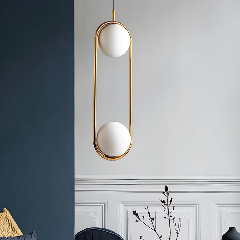TEMKIN 5 - Suspension moderne du milieu du siècle en verre blanc