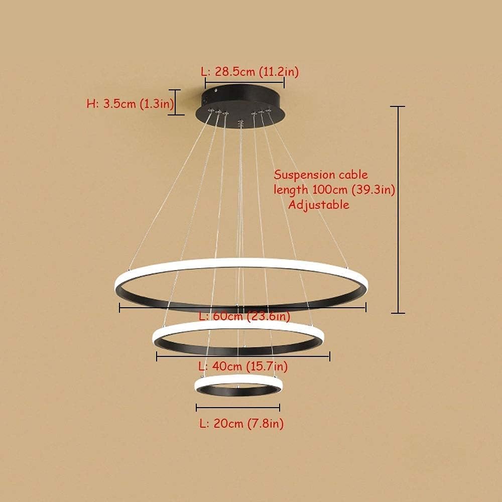 3 Anneaux LED NOIR/OR