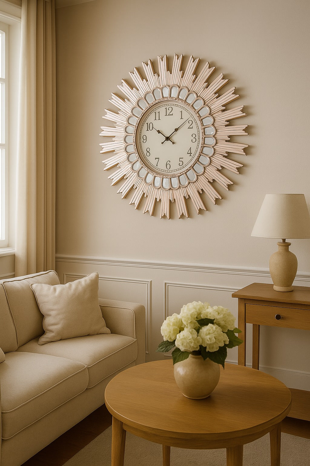 Horloge Murale Soleil - 80 cm