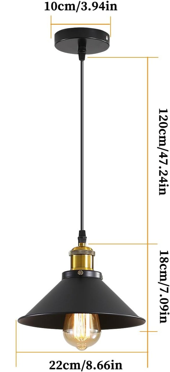Suspension « Rétro Noire & Dorée »