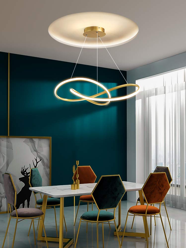 RINGO , Lustre pendentif Or de forme LED bouclé
