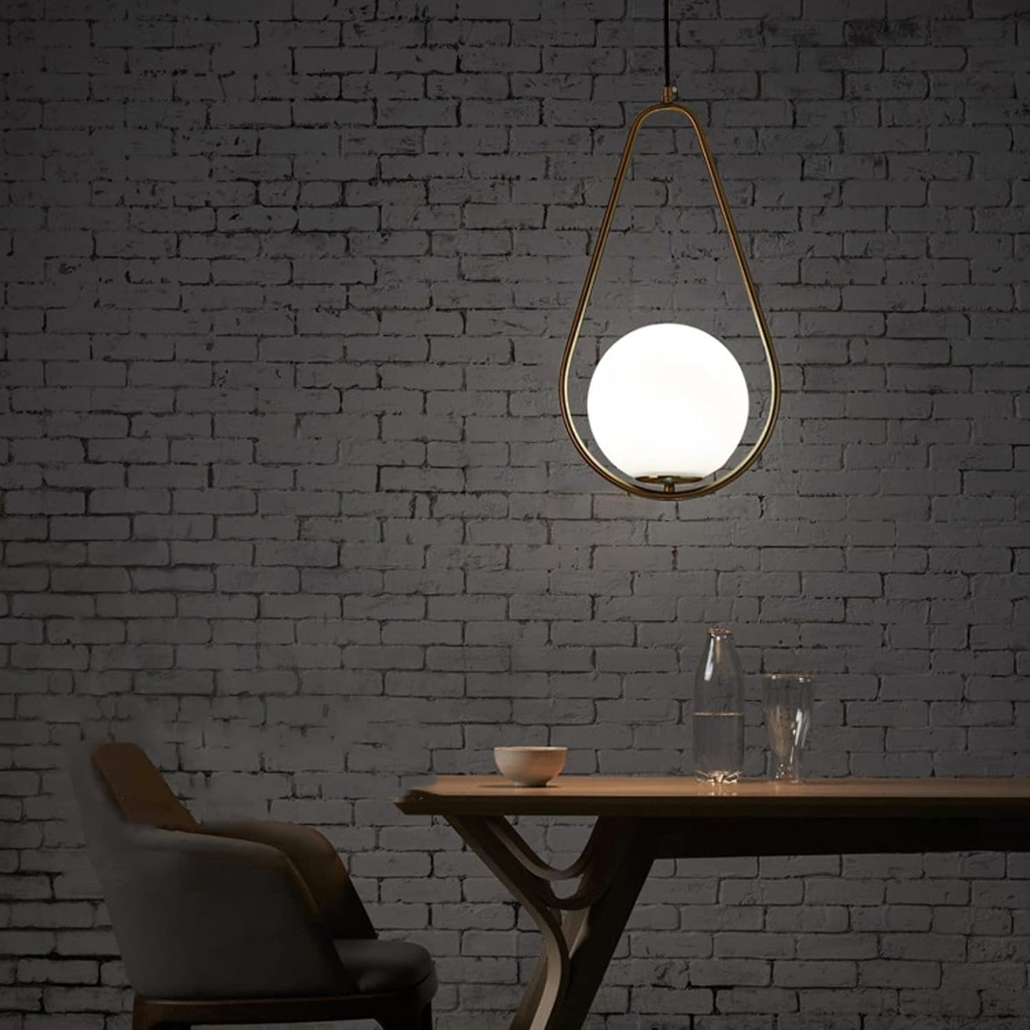 TEMKIN 4 - Suspension moderne du milieu du siècle en verre blanc