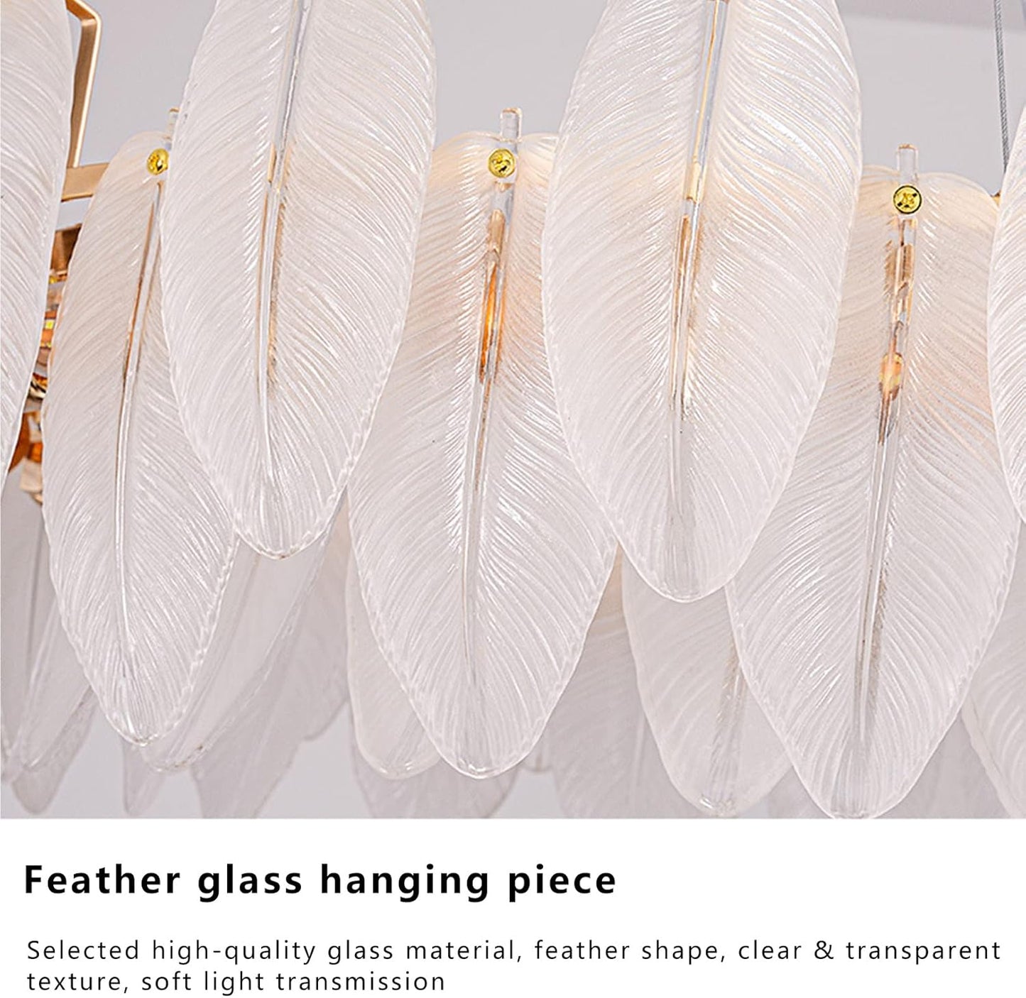 PPWW - Lustre en Verre avec Abat-Jour en Feuille texturé