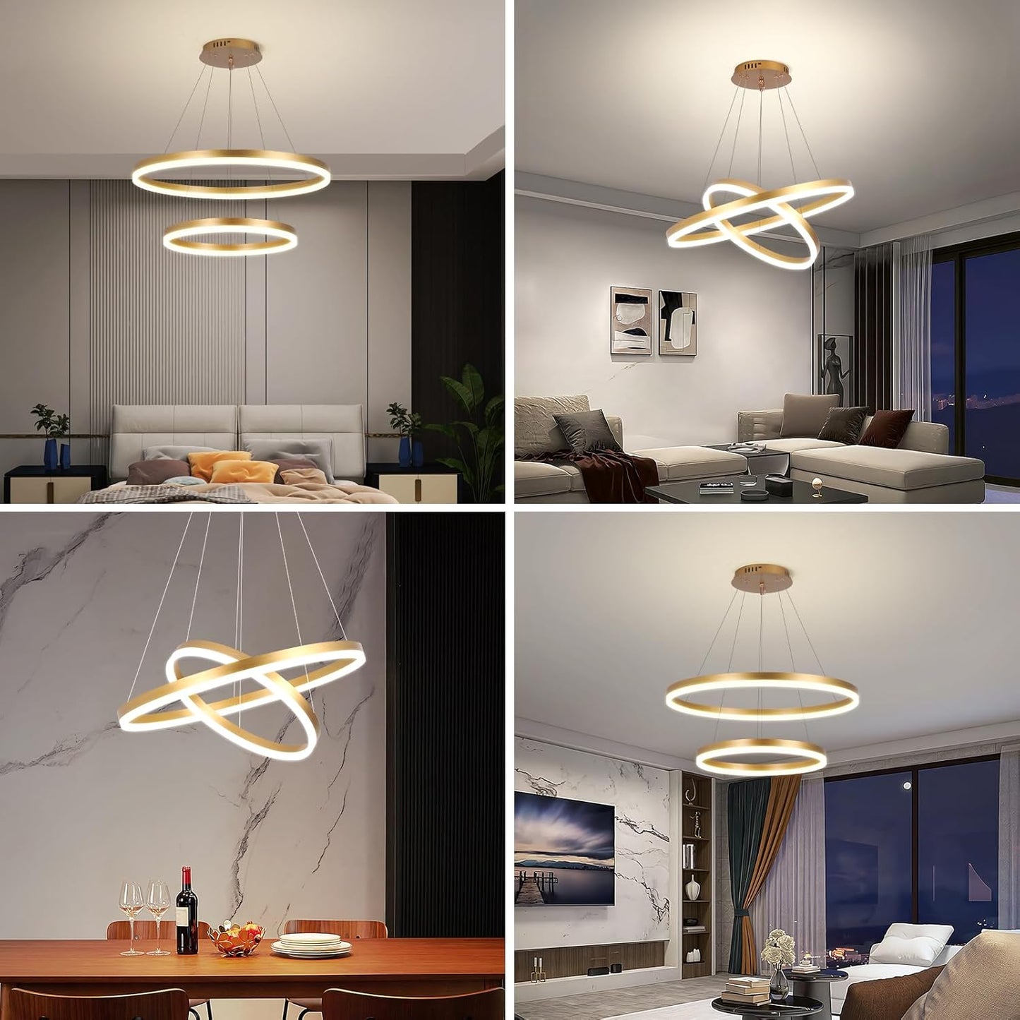 RINGO - Lustre pendentif à 3 Anneau circulaire LED
