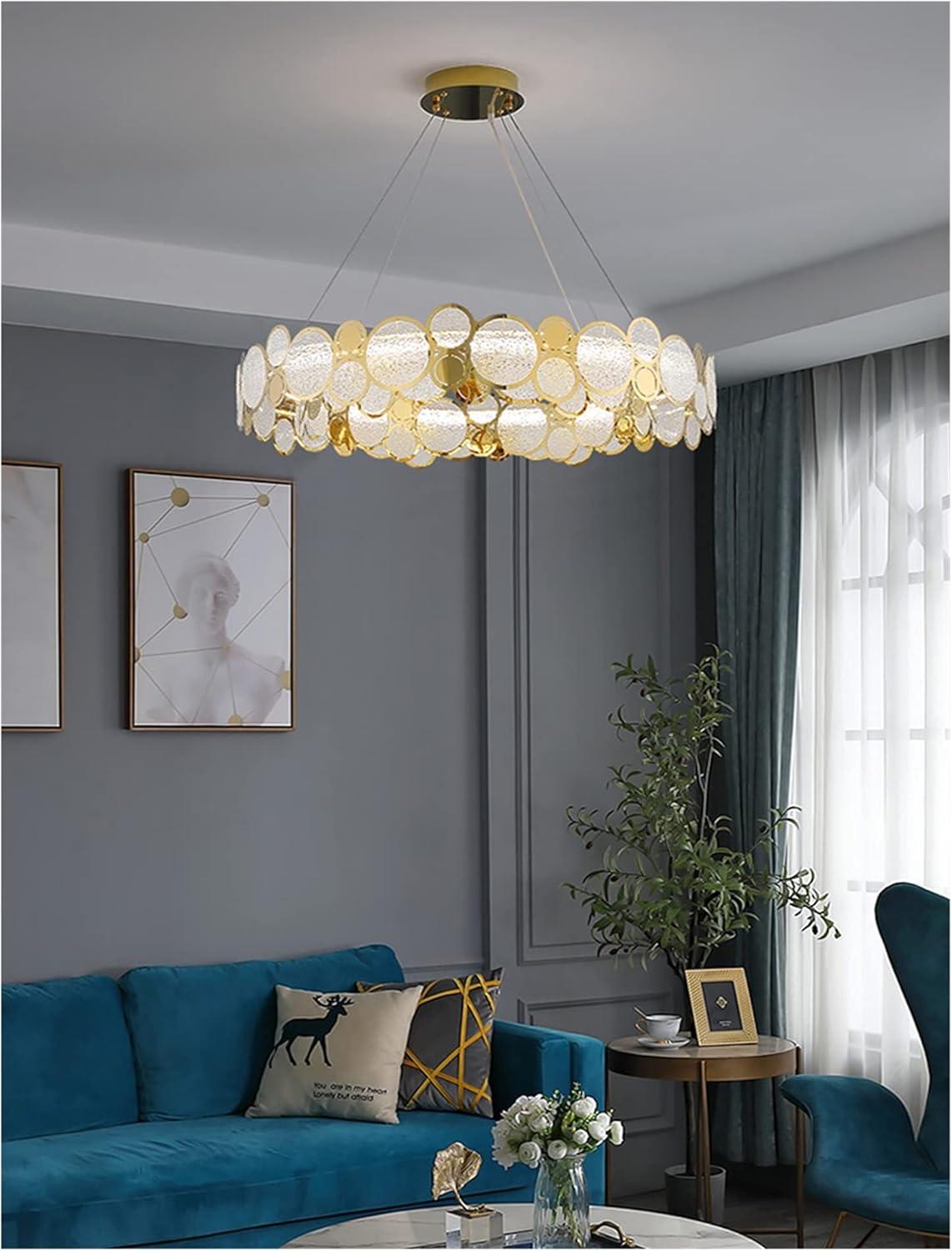 Lustre circulaire diamondglass 76cm