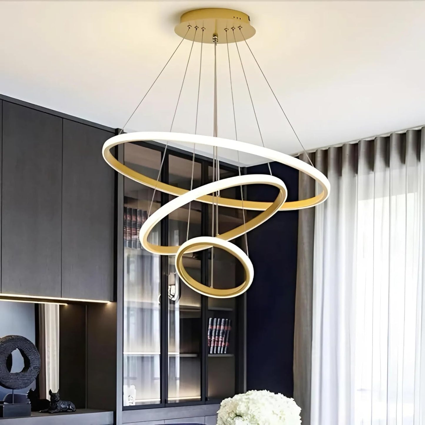 3 Anneaux LED NOIR/OR