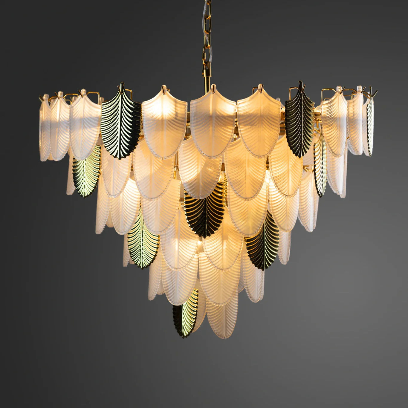 Lustre Paon Œuvre d'Art Lumineuse