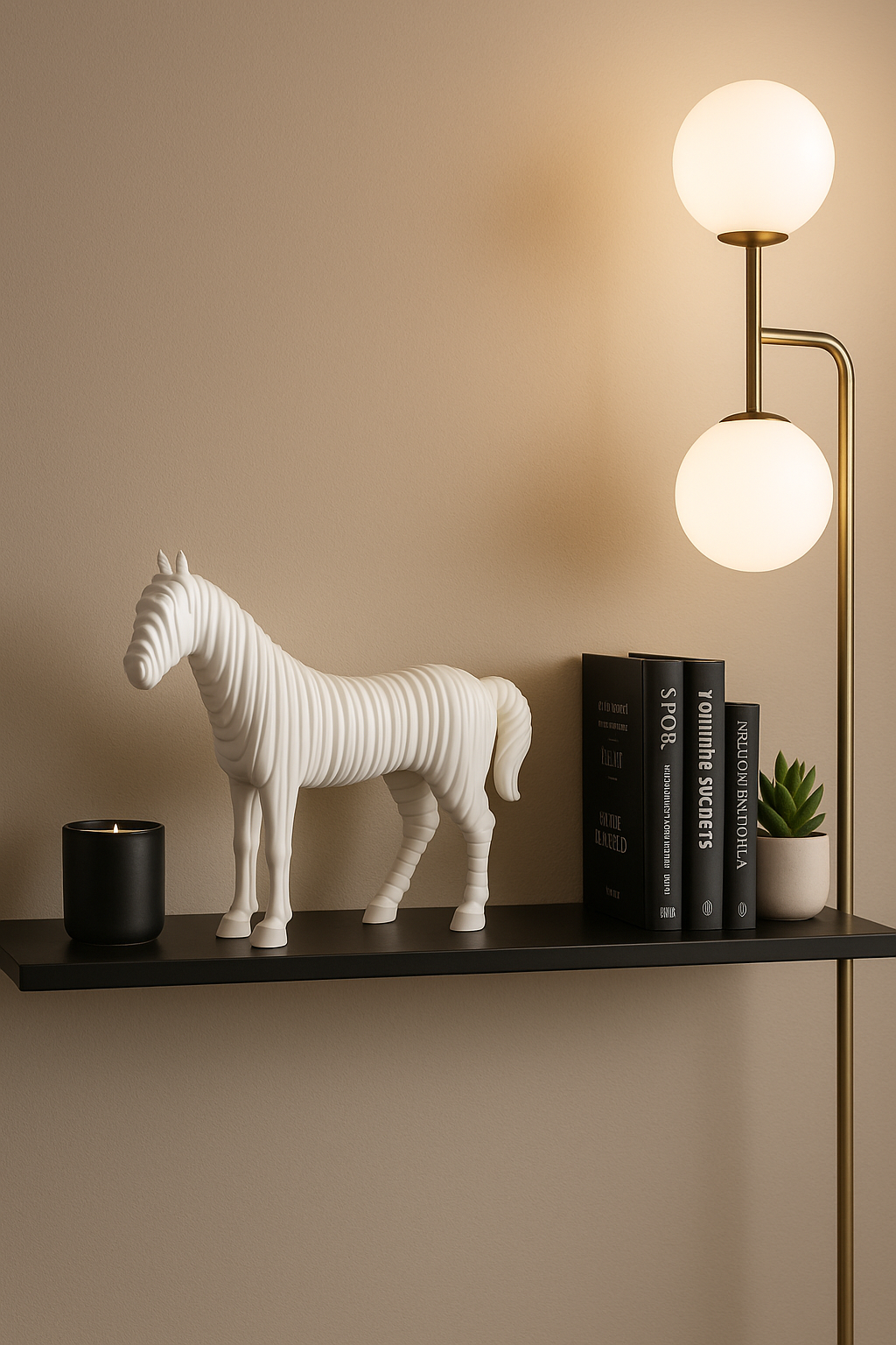 Sculpture “Zèbre Moderne” – 30×30 cm