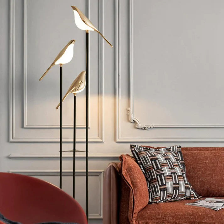 Lampadaire "Oiseaux Dorés"