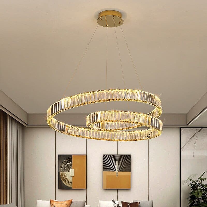 Lustre LED Luxe – Cristal K9 Finition Or