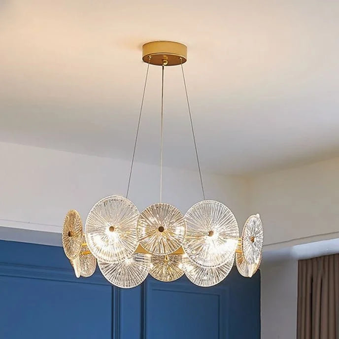 Lustre cristal - feuille de lotus