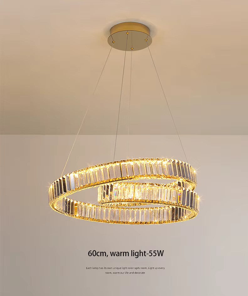 Lustre LED Luxe – Cristal K9 Finition Or