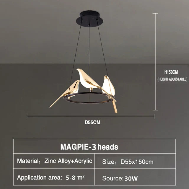 Lustre Suspension "Oiseaux Dorés"