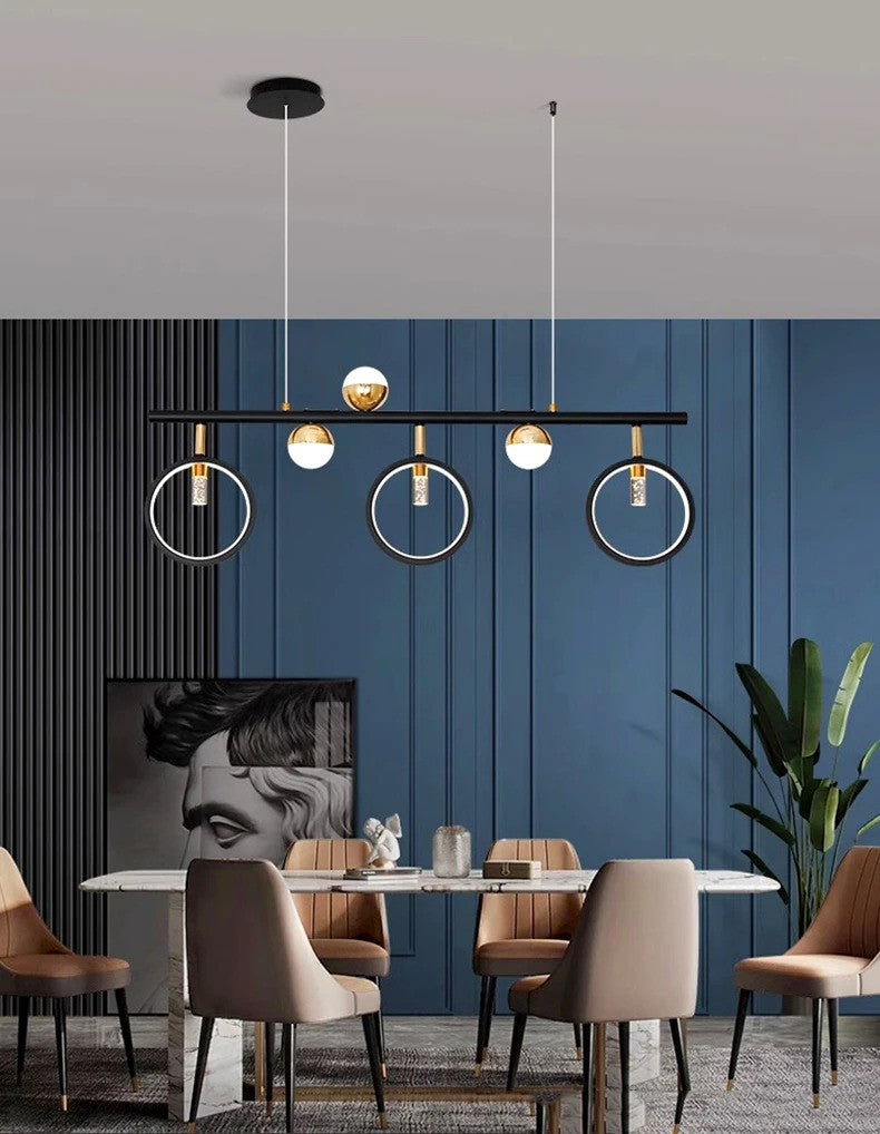 Lustres modernes en or noir pour salle à manger