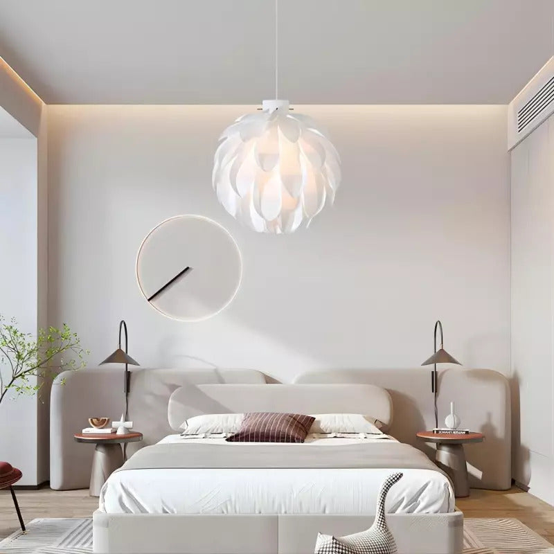 WAQIHREU - Lampe suspendue en forle de pomme de pin blanc 50 cm