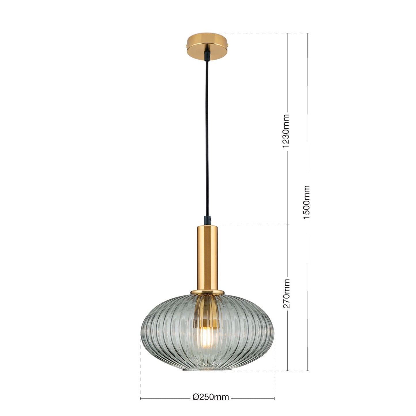 Suspension « Éclat Verre Cannelé »