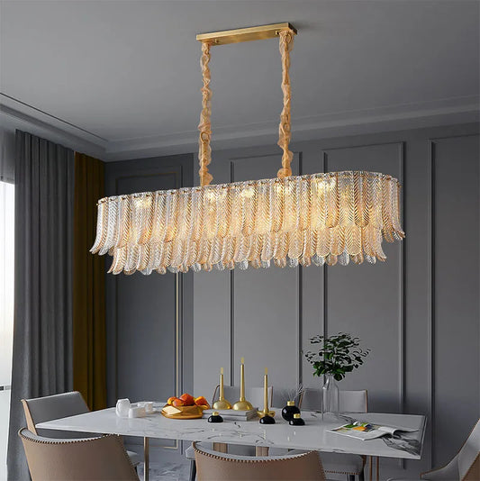 NOBELIUM - Lustre ovale en cristal pour salon