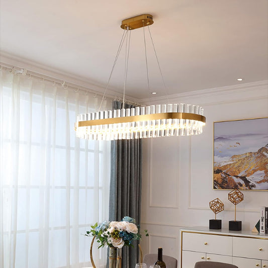 Lustre LED en verre de cristal