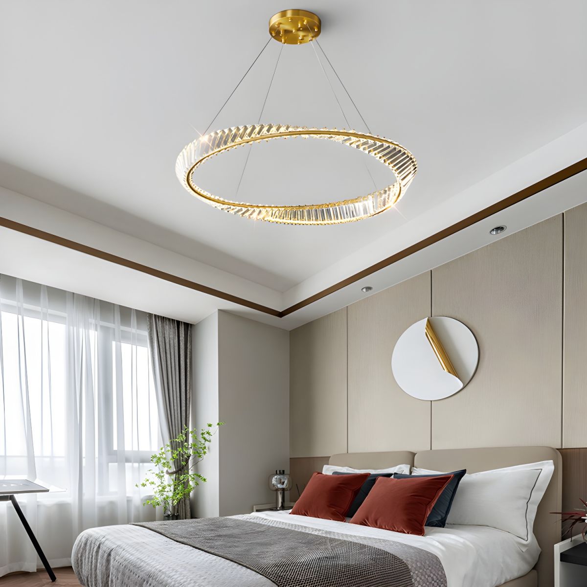 THUNDER - Lustre Cristal K9 LED Or Deux Cerceaux