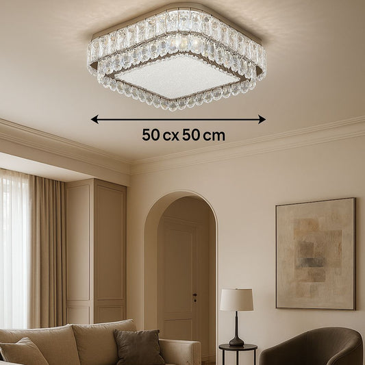 Plafonnier Cristal K9 50x50 cm 3 Tons