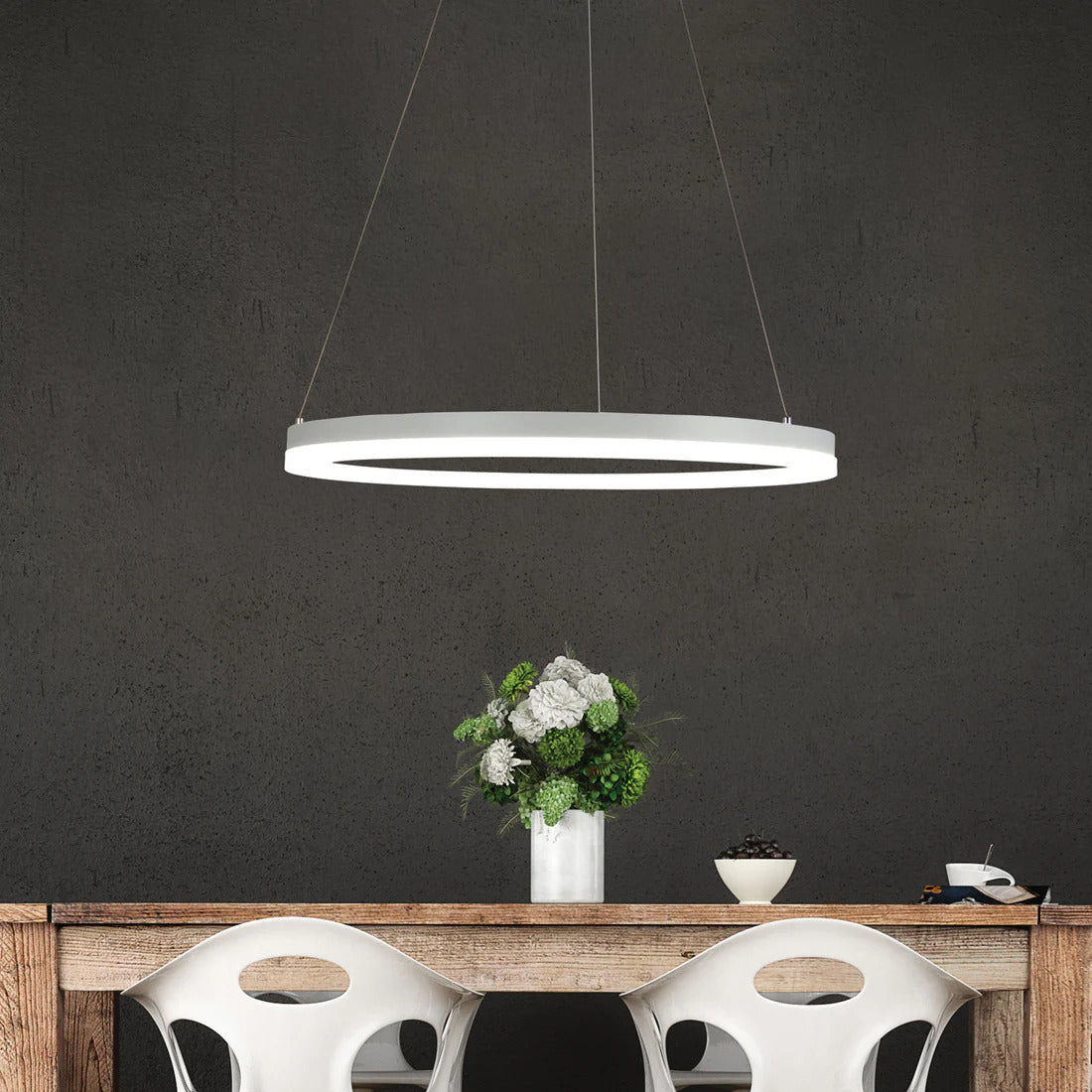 RINGO - Lustre pendentif à 1 Anneau circulaire LED