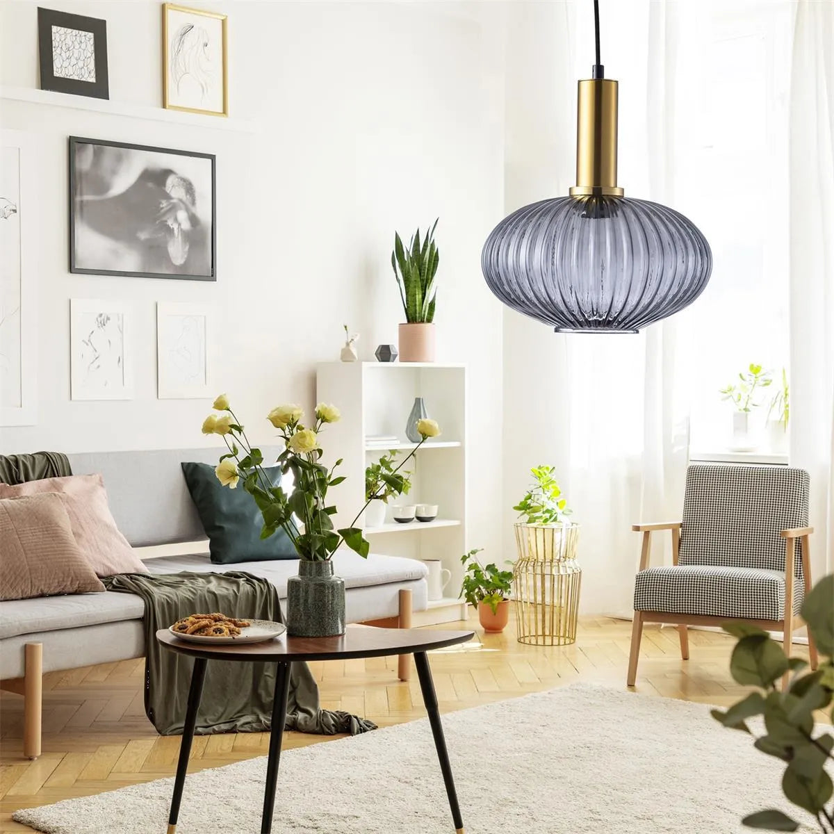 Suspension « Éclat Verre Cannelé »