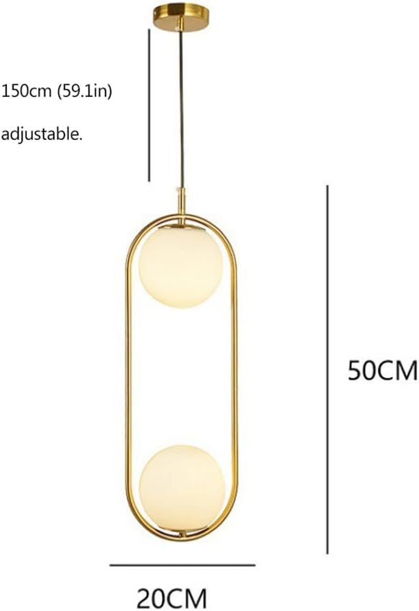 TEMKIN 5 - Suspension moderne du milieu du siècle en verre blanc