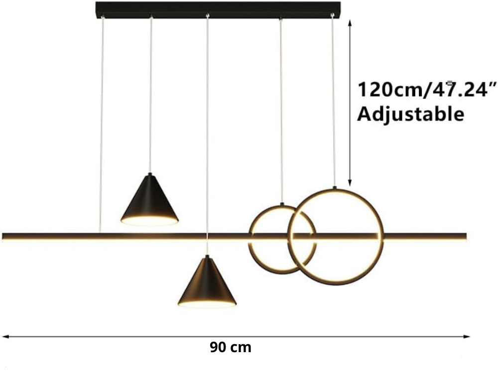 Lustre Suspendu LED Moderne – Design Linéaire &amp; Lumière Réglable (3000K-6000K)