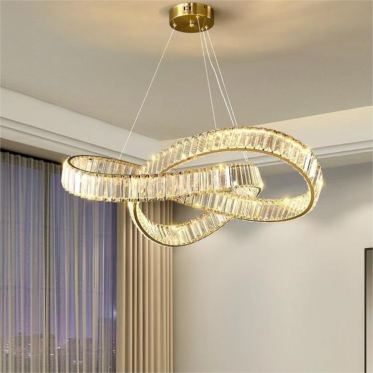 Lustre LED Luxe – Cristal K9 Finition Or 60 cm