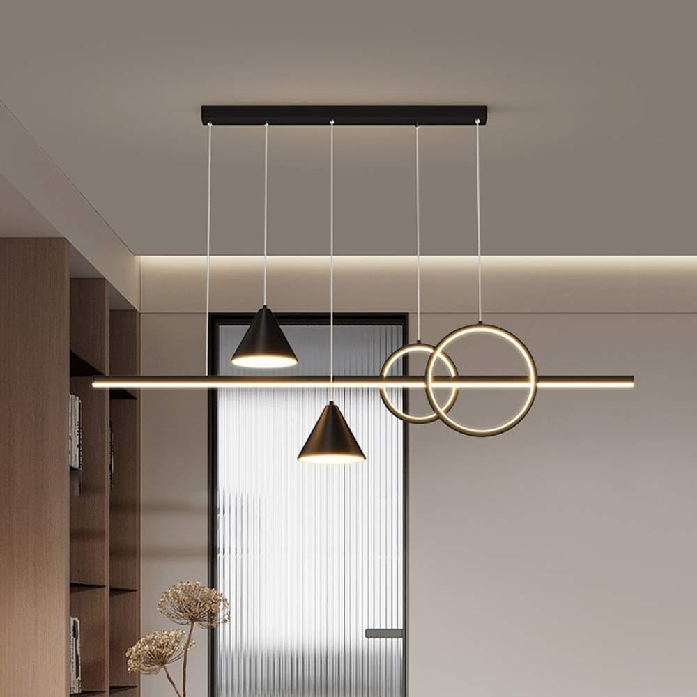 Lustre Suspendu LED Moderne – Design Linéaire &amp; Lumière Réglable (3000K-6000K)