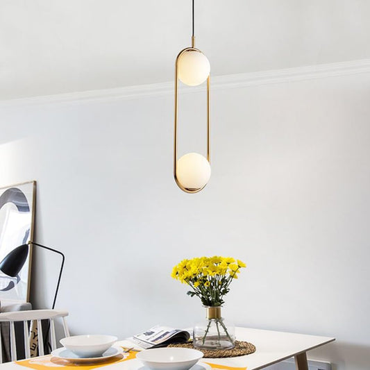 TEMKIN 5 - Suspension moderne du milieu du siècle en verre blanc