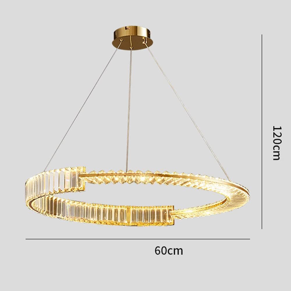 THUNDER - Lustre Cristal K9 LED Or Deux Cerceaux