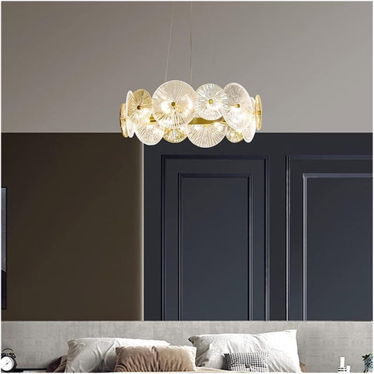 Lustre cristal - feuille de lotus