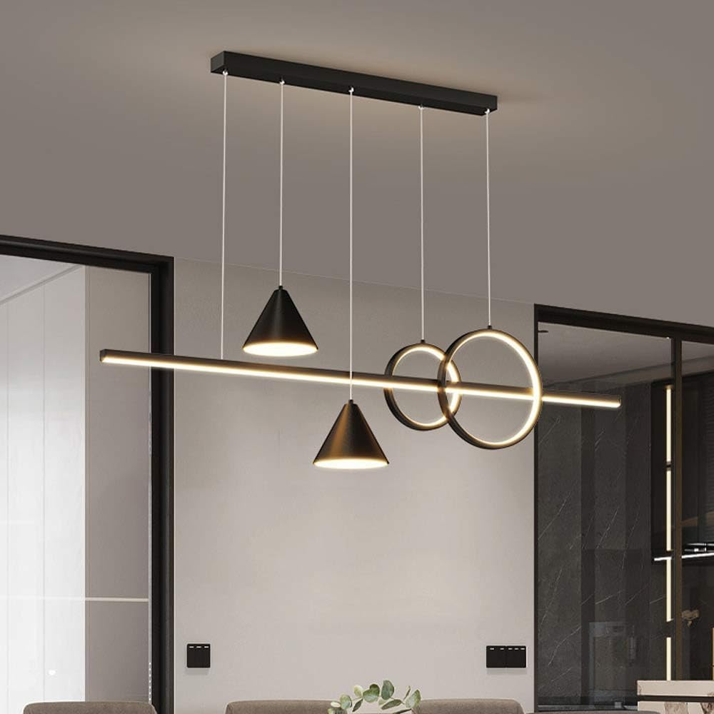 Lustre Suspendu LED Moderne – Design Linéaire &amp; Lumière Réglable (3000K-6000K)