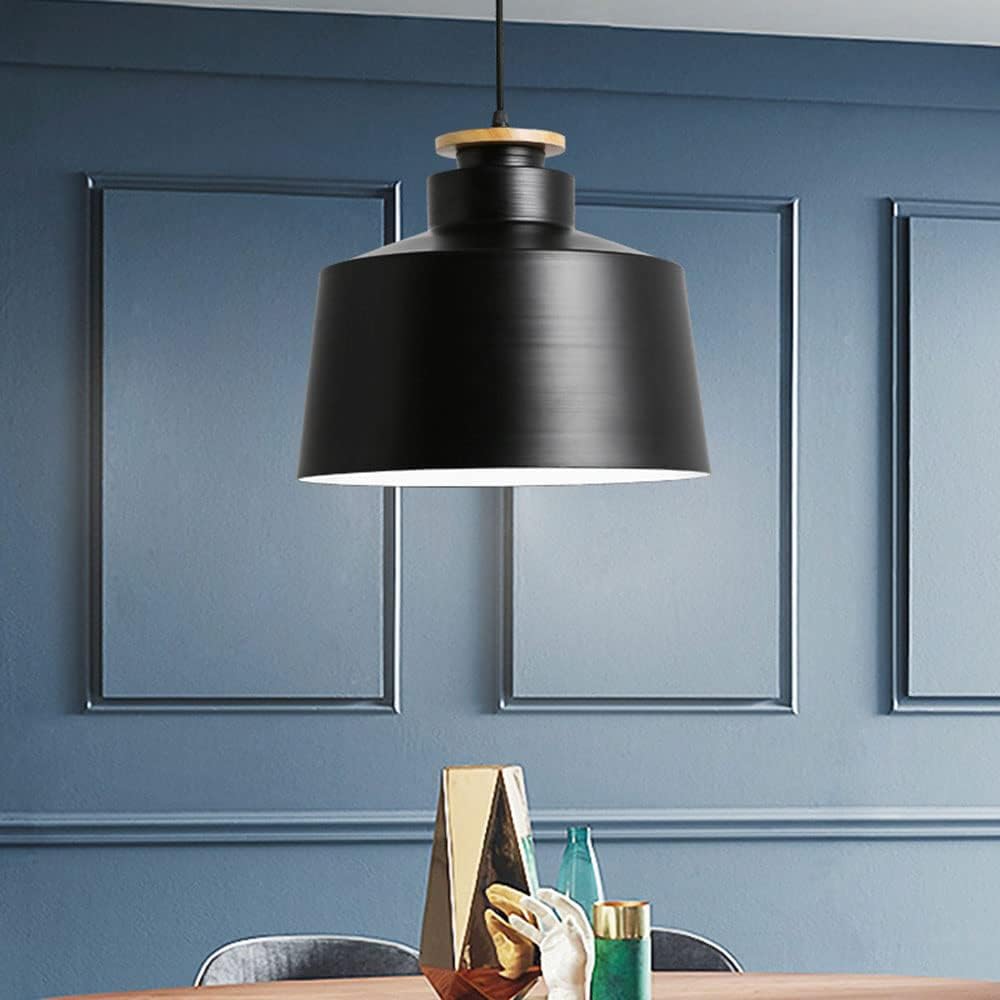 MODERNE MONOLIGHT  MÉTAL NOIR & OR AVEC BOIS BEIGE