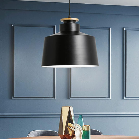 MODERNE MONOLIGHT  MÉTAL NOIR & OR AVEC BOIS BEIGE