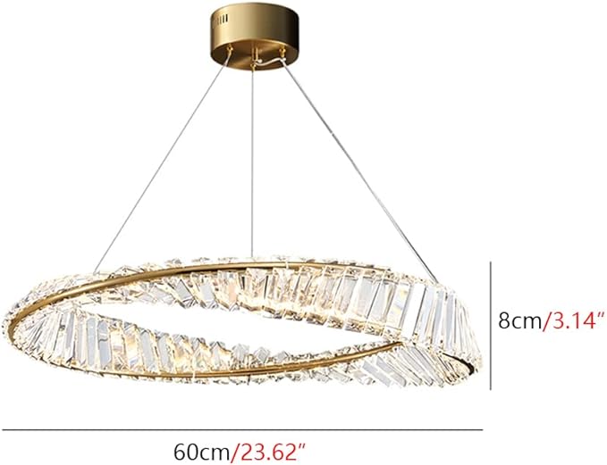 THUNDER - Lustre Cristal K9 LED Or Deux Cerceaux