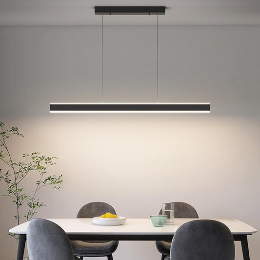 Suspension Noir LED Linéaire Moderne 120 cm