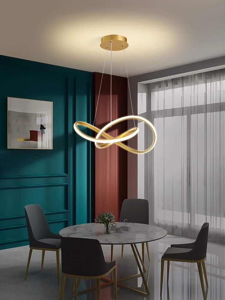 RINGO , Lustre pendentif Or de forme LED bouclé