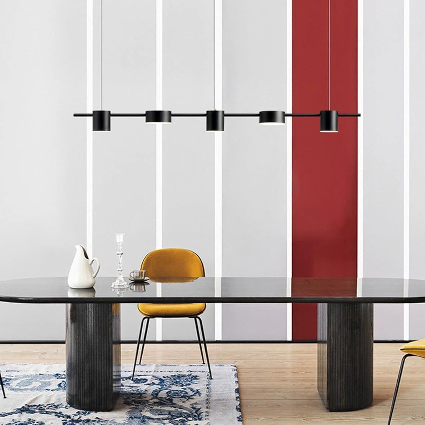 Suspension LED Moderne – 5 Spots Orientables