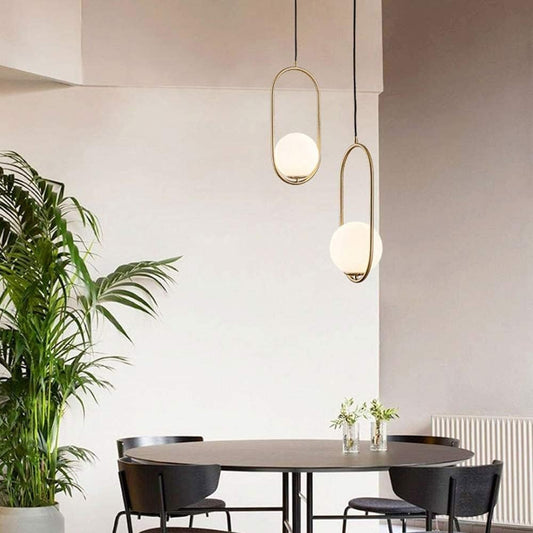 TEMKIN 3 - Suspension moderne du milieu du siècle en verre blanc