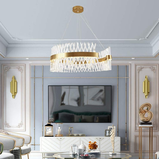 Lustre de forme C en cristal