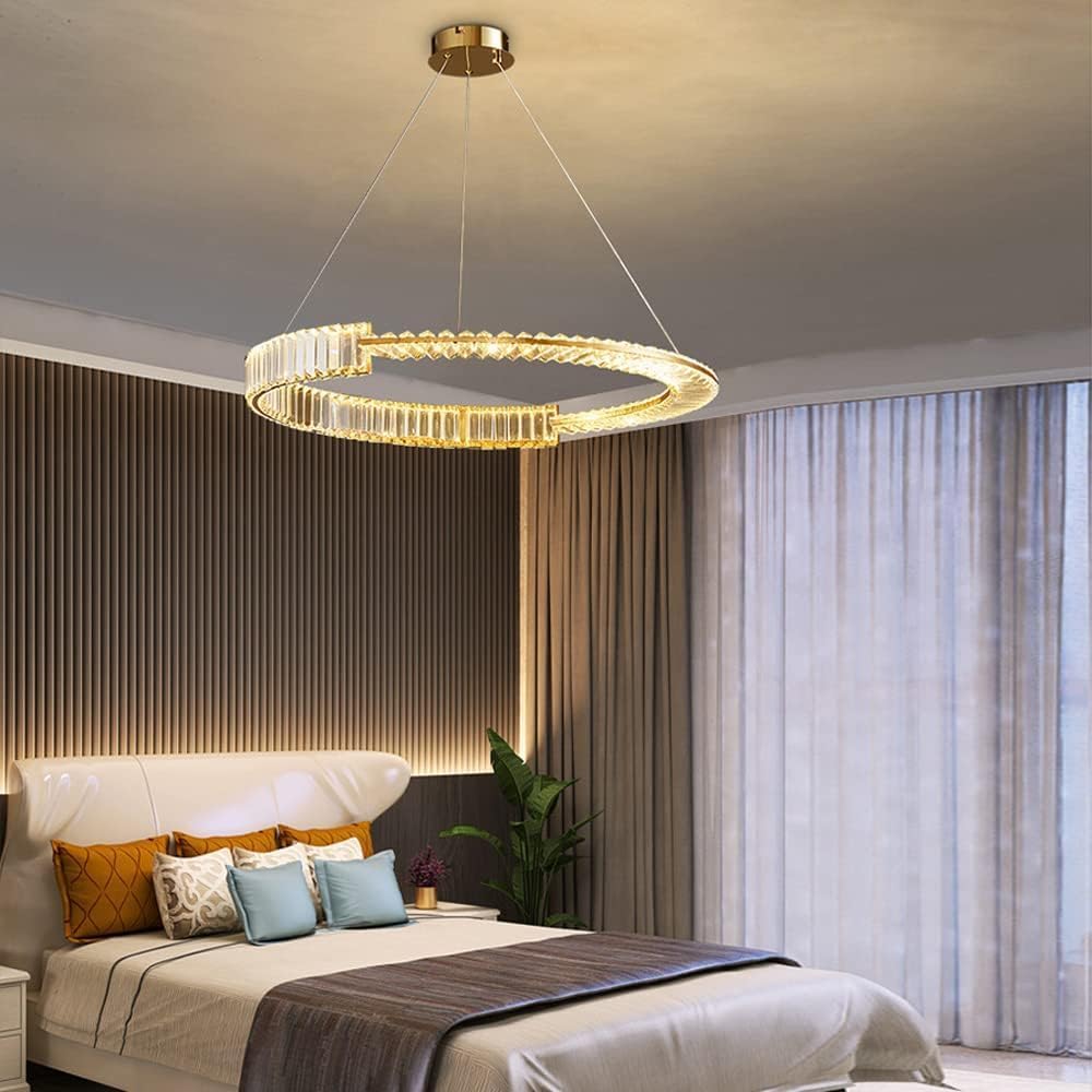 THUNDER - Lustre Cristal K9 LED Or Deux Cerceaux