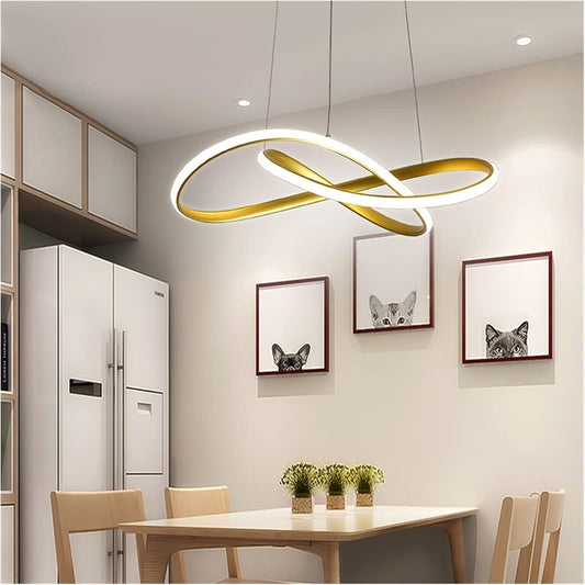 RINGO , Lustre pendentif Or de forme LED bouclé