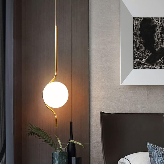 TEMKIN 6 - Suspension moderne du milieu du siècle en verre blanc