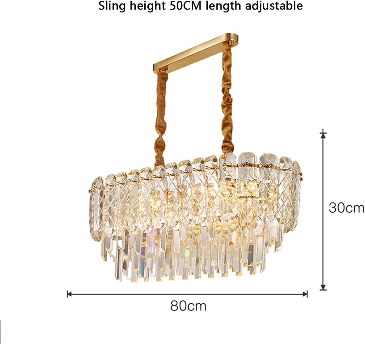 FALIO - Lustre ovale en Cristal 80/30cm