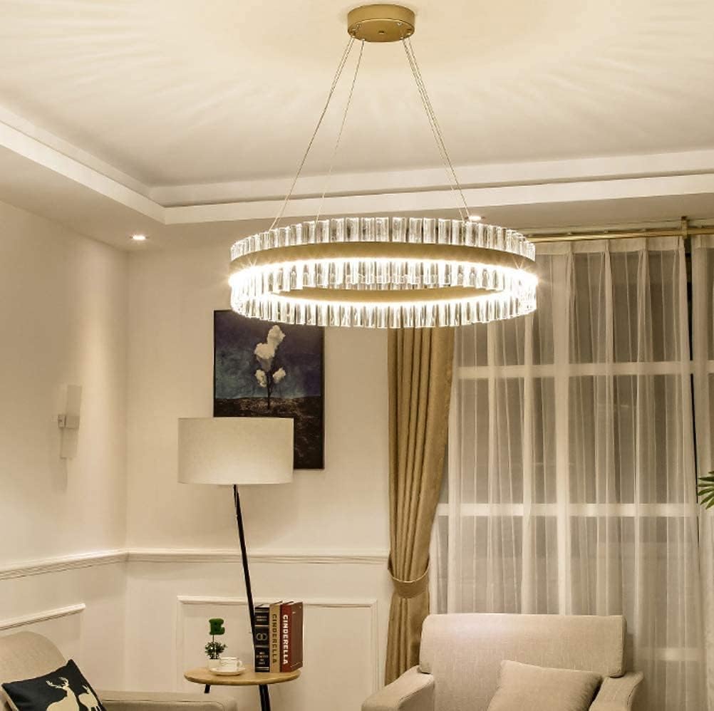 Lustre LED en verre de cristal