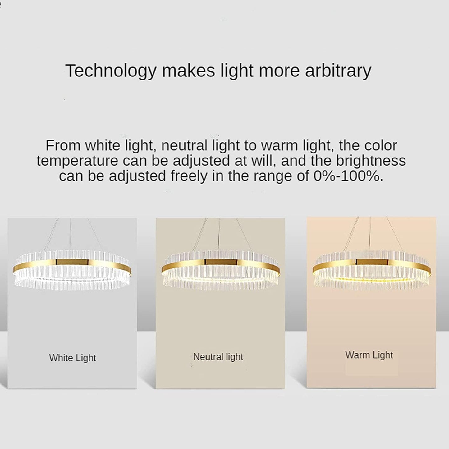 Lustre LED en verre de cristal